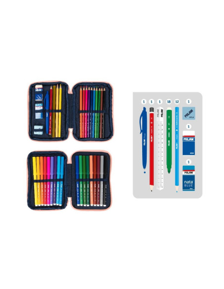 081276SNCP,Penar echipat cu 2 fermoare Milan 081276SNCP, Roz