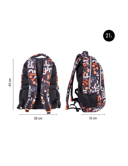 624601FRS,Ghiozdan scoala Milan 624601FRS, 45 cm, Fingers
