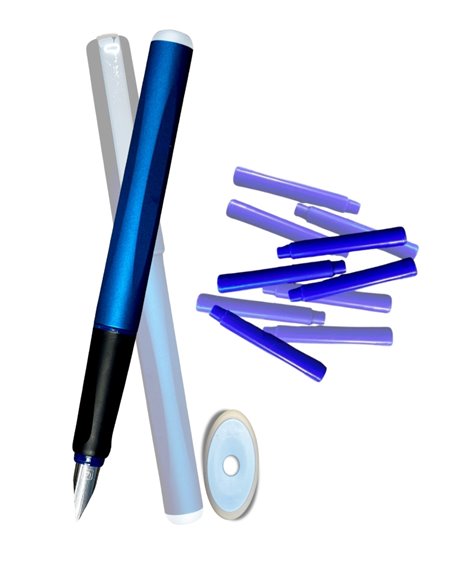 Stilou cu cerneala termosensibila, radiera si rezerve, Albastru metalizat Stilou cu cerneala termosensibila, radiera si rezerve, Albastru metalizat