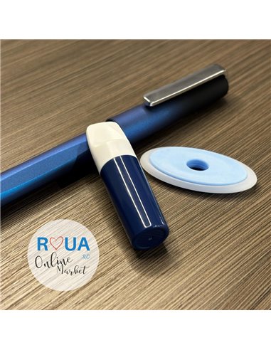 Stilou cu cerneala termosensibila, radiera si rezerve, Albastru metalizat Stilou cu cerneala termosensibila, radiera si rezerve, Albastru metalizat