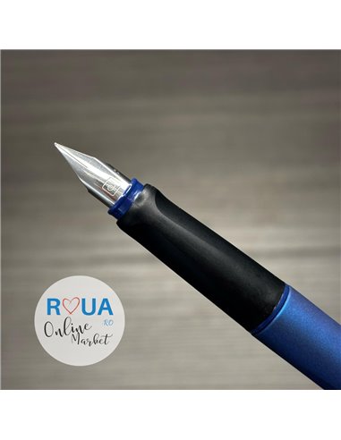 Stilou cu cerneala termosensibila, radiera si rezerve, Albastru metalizat Stilou cu cerneala termosensibila, radiera si rezerve, Albastru metalizat