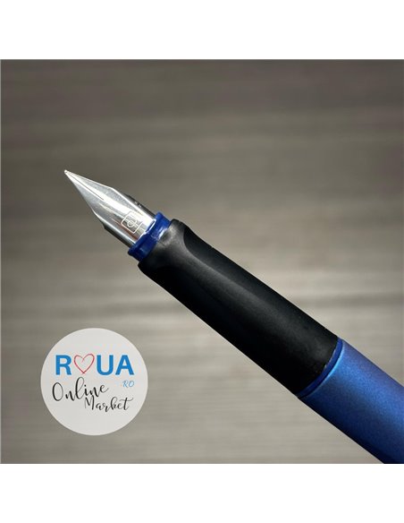 Stilou cu cerneala termosensibila, radiera si rezerve, Albastru metalizat Stilou cu cerneala termosensibila, radiera si rezerve, Albastru metalizat