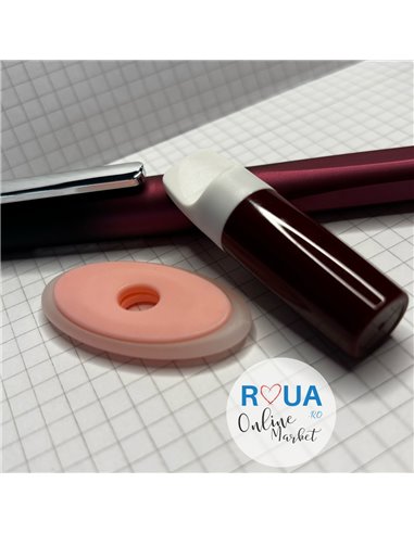 Stilou cu cerneala termosensibila, radiera si rezerve, Rosu metalizat Stilou cu cerneala termosensibila, radiera si rezerve, Rosu metalizat