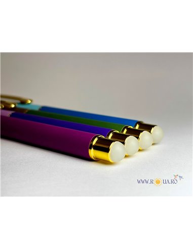Stilou metalic cu cerneala termosensibila  si varf fin + Rezerve, Mov