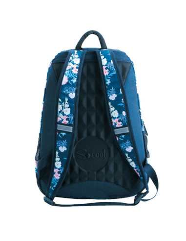 SC1075,Ghiozdan compartiment laptop, FLOWERS, 43x27x15cm - S-COOL