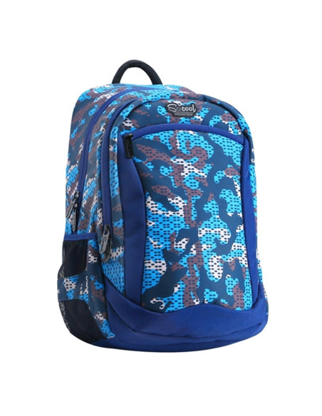 SC1078,Ghiozdan compartiment laptop, BLUE MILITARY, 43x27x15cm - S-COOL