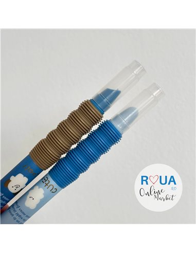 Set stilouri cu mecanism si cerneala termosensibila + Rezerve, Cool animals, Albastru