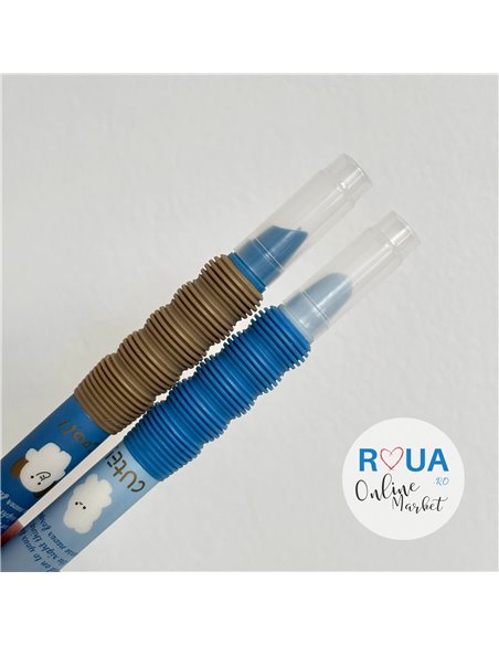 Set stilouri cu mecanism si cerneala termosensibila + Rezerve, Cool animals, Albastru