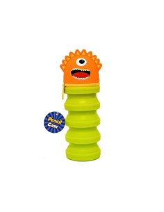 Penar etui neechipat siliconic, cu 1 fermoar, Keyroad Stand Up Soft Touch, Galben-Verde 2
