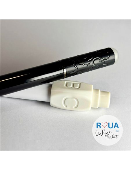 Stilou metalic cu cerneala termosensibila + Rezerve, Spinner, Alb