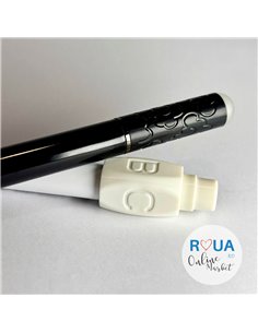 Stilou metalic cu cerneala termosensibila + Rezerve, Spinner, Negru 2