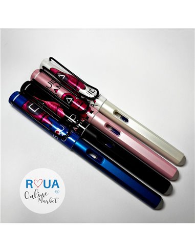 Set stilouri cu cerneala termosensibila si penita ascunsa + Rezerve, Squid Game, Roz/Alb