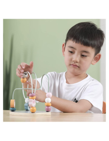 VIG6053,Labirint cu margele din lemn, nordic colors