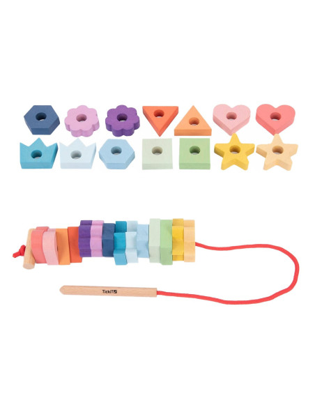 TIK-73564,Forme colorate din lemn pentru insirat, TickiT TIK-73564,Forme colorate din lemn pentru insirat, TickiT