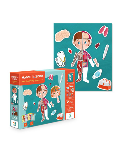 DDO-200220,Descopera corpul omenesc, set magnetic cu 130 piese