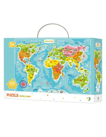 DDO-300123,Puzzle Harta Lumii, 100 piese