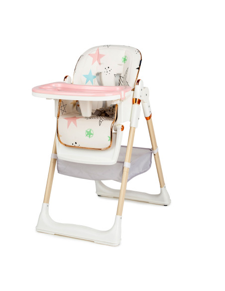 JU1053-Pink-Stars,Scaun de masa Juju Eat&Fun, Pink Stars