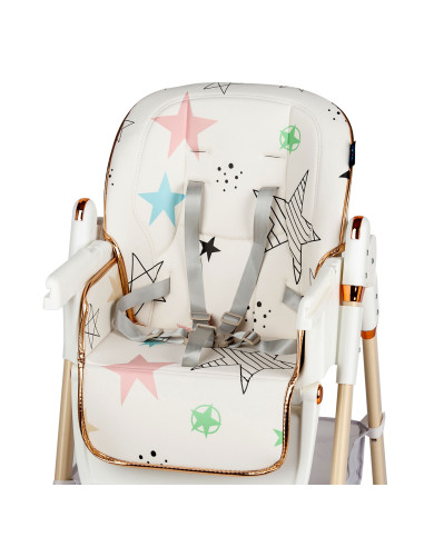 JU1053-Pink-Stars,Scaun de masa Juju Eat&Fun, Pink Stars