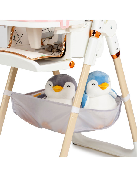 JU1053-Pink-Stars,Scaun de masa Juju Eat&Fun, Pink Stars