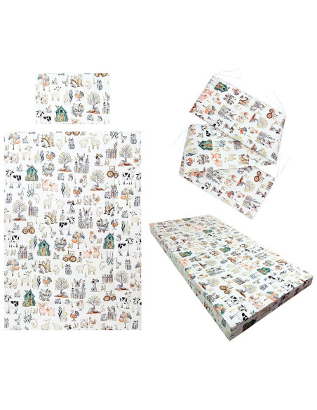 LENHFE4A,Lenjerie patut Hubners Fermier 4 piese alb LENHFE4A,Lenjerie patut Hubners Fermier 4 piese alb