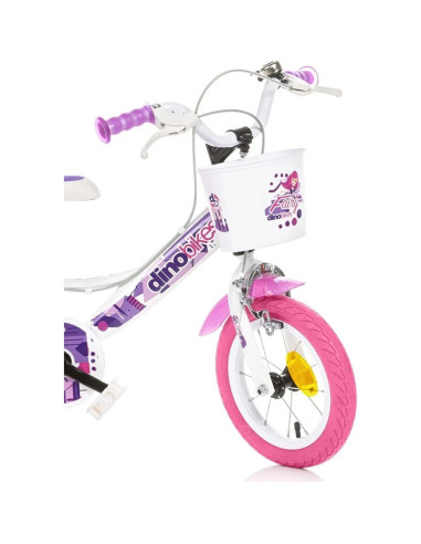DB-124RSN-05FY,Bicicleta copii Dino Bikes 12' Fairy alb