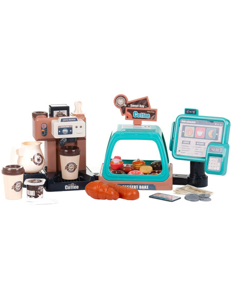 DIPK002402CS,Set jucarie Chipolino Coffee Machine cu lumini, sunete si 41 accesorii
