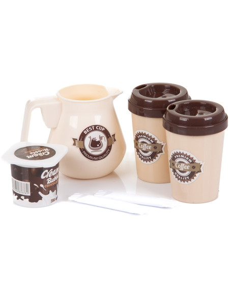 DIPK002402CS,Set jucarie Chipolino Coffee Machine cu lumini, sunete si 41 accesorii