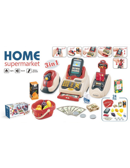 DIPK002405CR,Set jucarie Chipolino Cash Register cu lumini, sunete si 24 accesorii