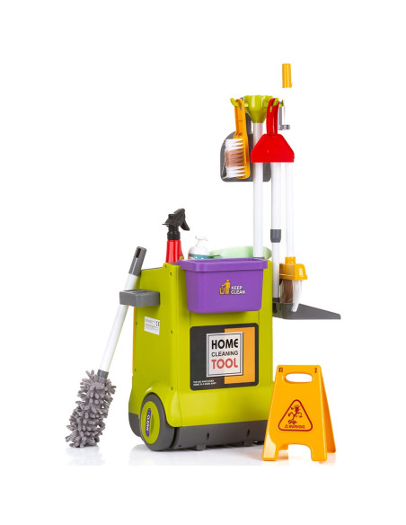DIPK002410CL,Set jucarie Chipolino Cleaning Trolley cu 16 accesorii
