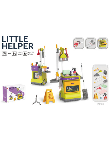 DIPK002410CL,Set jucarie Chipolino Cleaning Trolley cu 16 accesorii