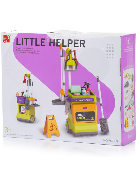 DIPK002410CL,Set jucarie Chipolino Cleaning Trolley cu 16 accesorii