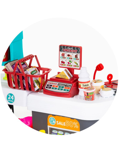 DIPK002415SP,Set jucarie Chipolino Supermarket 87 cm cu lumini, sunete si 81 accesorii
