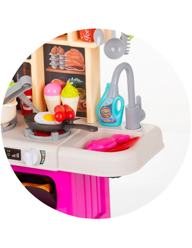 DIPK002417DK,Set jucarie Chipolino Kitchen 87 cm cu sistem de curgere apa, lumini, sunete si 63 accesorii