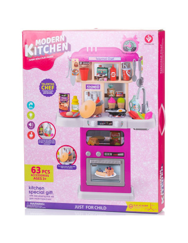 DIPK002417DK,Set jucarie Chipolino Kitchen 87 cm cu sistem de curgere apa, lumini, sunete si 63 accesorii