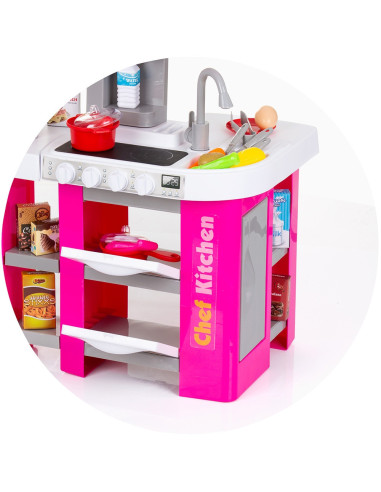 DIPK002419SK,Set jucarie Chipolino Kitchen 72,5 cm cu sistem de curgere apa, lumini, sunete si 53 accesorii