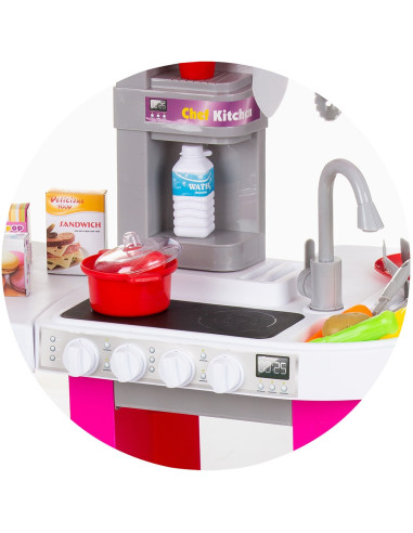 DIPK002419SK,Set jucarie Chipolino Kitchen 72,5 cm cu sistem de curgere apa, lumini, sunete si 53 accesorii
