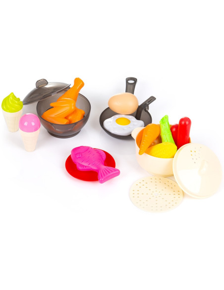 DIPK002422KL,Set jucarie Chipolino Kitchen 84 cm cu sistem de curgere apa, lumini, sunete si 79 accesorii