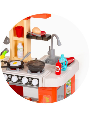 DIPK002422KL,Set jucarie Chipolino Kitchen 84 cm cu sistem de curgere apa, lumini, sunete si 79 accesorii