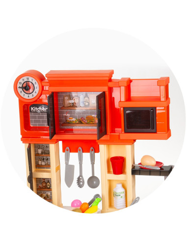 DIPK002422KL,Set jucarie Chipolino Kitchen 84 cm cu sistem de curgere apa, lumini, sunete si 79 accesorii