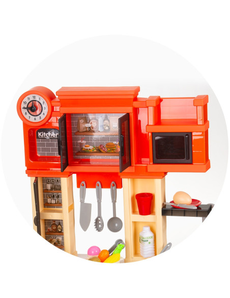 DIPK002422KL,Set jucarie Chipolino Kitchen 84 cm cu sistem de curgere apa, lumini, sunete si 79 accesorii