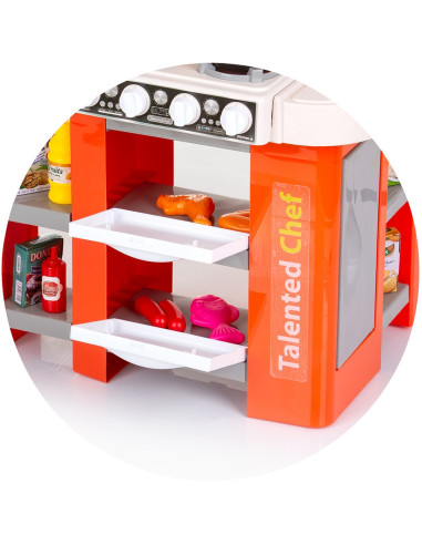 DIPK002422KL,Set jucarie Chipolino Kitchen 84 cm cu sistem de curgere apa, lumini, sunete si 79 accesorii