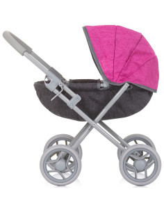 KZKDZ02401GP,Carucior pentru papusi Chipolino Daisy grey pink linen 2