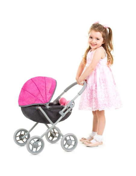 KZKDZ02401GP,Carucior pentru papusi Chipolino Daisy grey pink linen