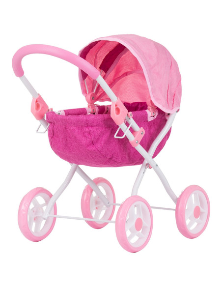 KZKDZ02402PP,Carucior pentru papusi Chipolino Daisy pink linen KZKDZ02402PP,Carucior pentru papusi Chipolino Daisy pink linen