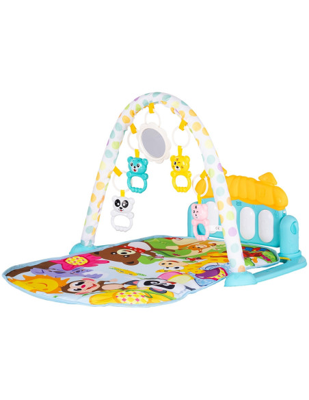 PGRZP02301BL,Covoras de joaca cu pian Chipolino Zoo Party blue