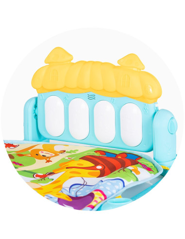 PGRZP02301BL,Covoras de joaca cu pian Chipolino Zoo Party blue