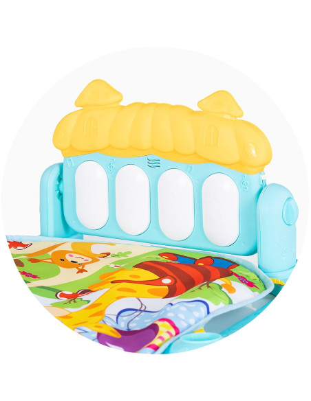 PGRZP02301BL,Covoras de joaca cu pian Chipolino Zoo Party blue