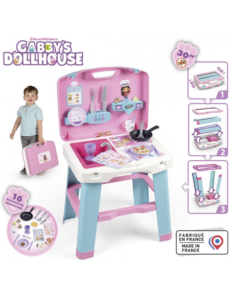 S7600311908,Bucatarie Smoby Gabby Kitchen cu 16 accesorii