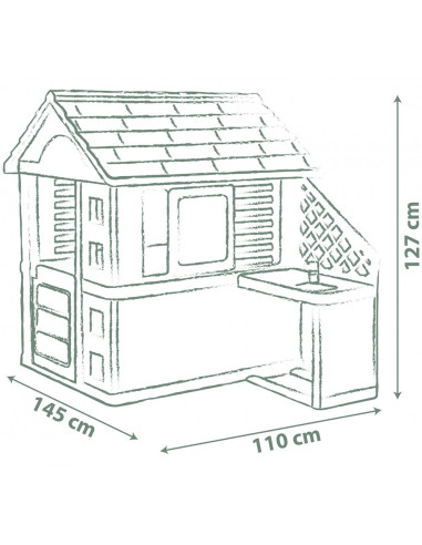 S7600810738,Casuta pentru copii Smoby Life Pretty cu bucatarie