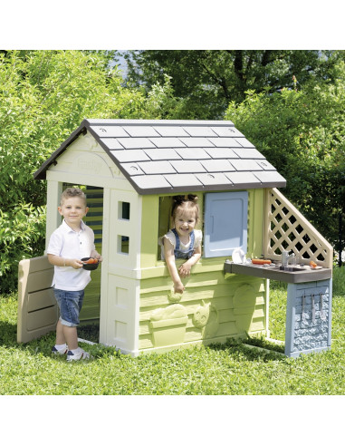 S7600810738,Casuta pentru copii Smoby Life Pretty cu bucatarie